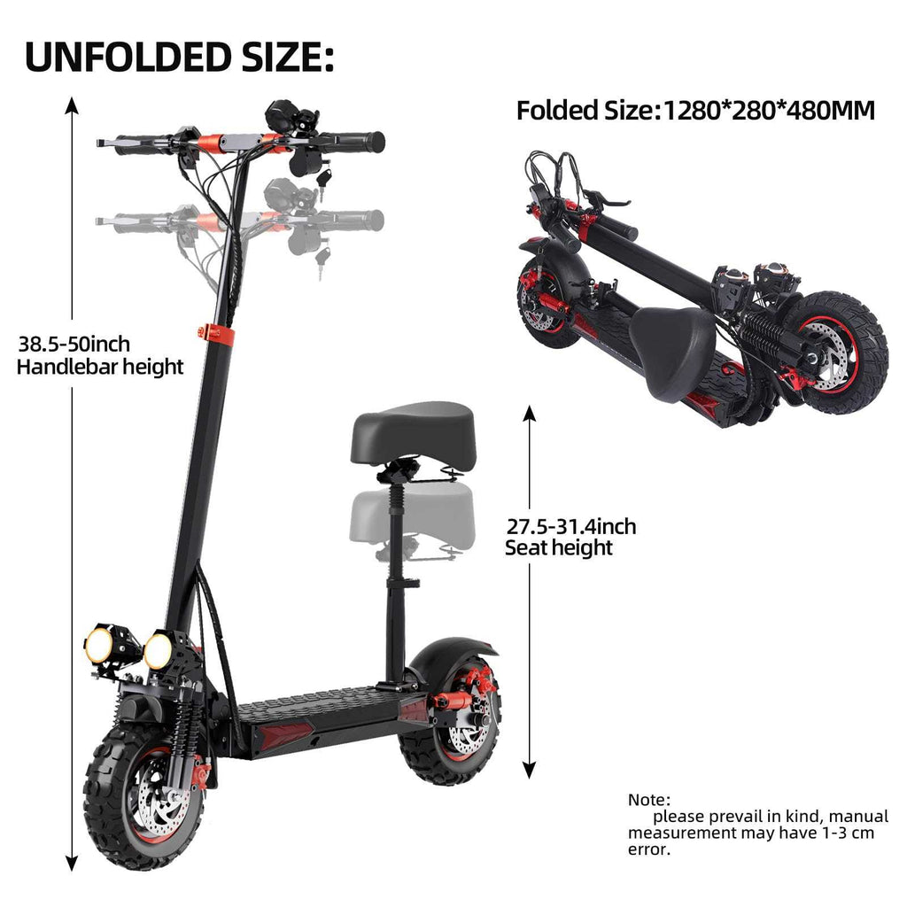 1200W Electric Scooter for Adults,48V21AH,37 Mile Max Range,34MPH Top Speed,11" Off-Road Tires